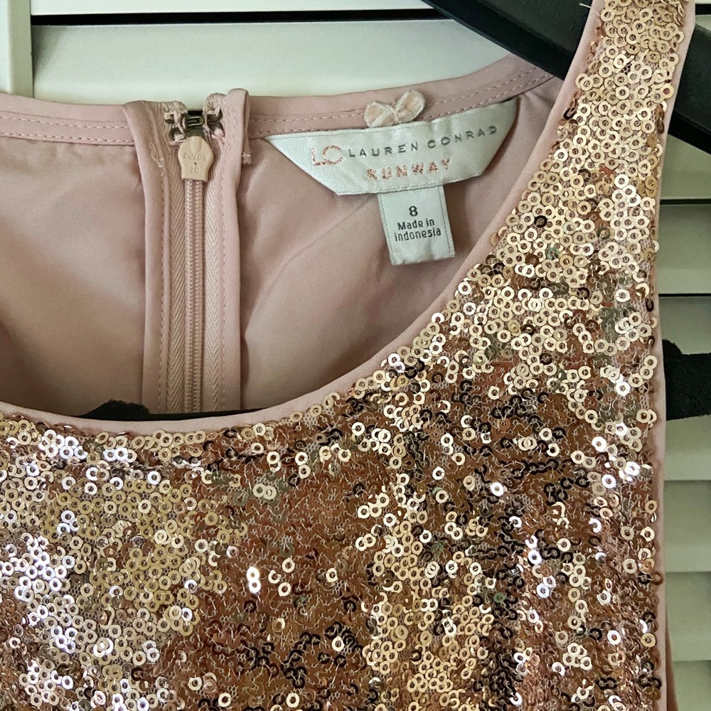 Lauren Conrad Sequin Dress Rose Gold Champagne